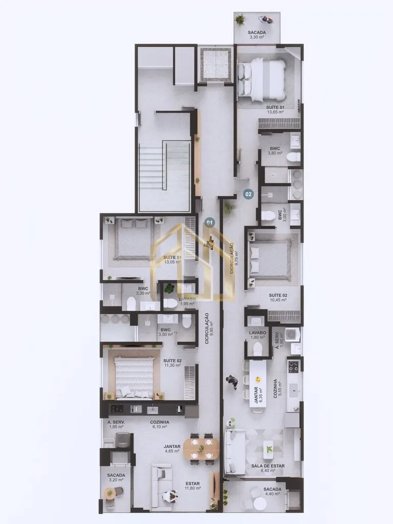 Apartamento 2q em Bairro Itacolomi, Balneário Piçarras SC