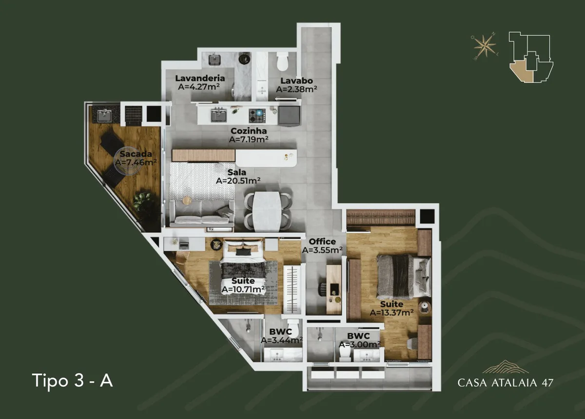 Apto 2103 Casa Atalaia 47
