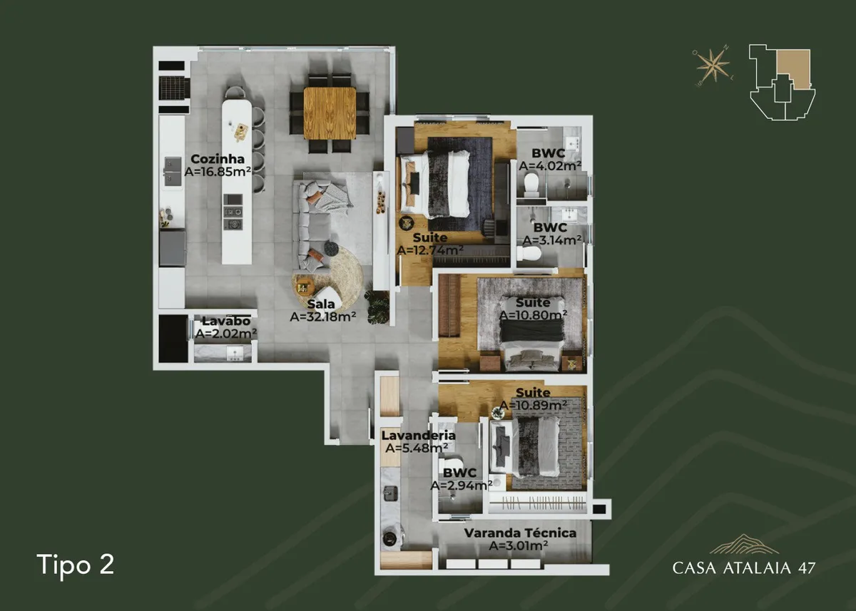 Apto 2302 Casa Atalaia 47