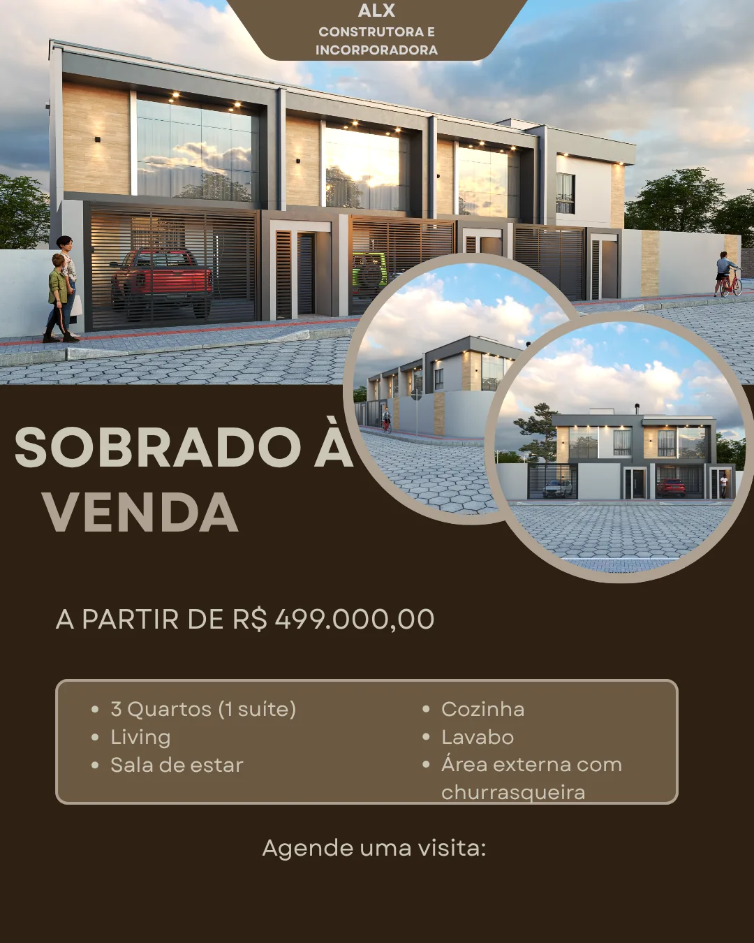 SOBRADO 85m² I 3 quartos, c/ suíte.