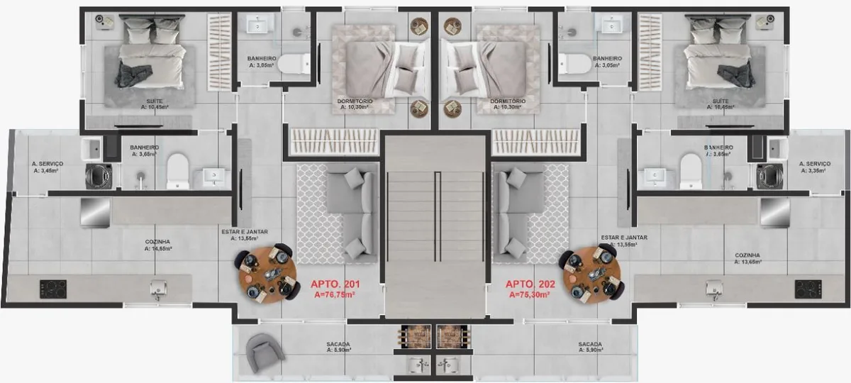 Apartamento 2 dorm. em Tabuleiro, Barra Velha/SC · foto 4 | Família Broker